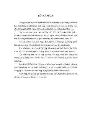 Luận văn thạc sĩ phát triển nguồn nhân lực tại trường cao đẳng công nghệ và môi trường hà nội