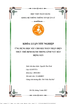 Ứng dụng học sâu cho bài toán nhận diện thực thể định danh trong lĩnh vực bất động sản
