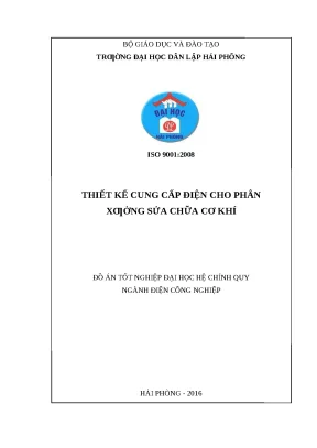 Luận văn hpu thiết kế cung cấp điện cho phân xưởng sửa chữa cơ khí