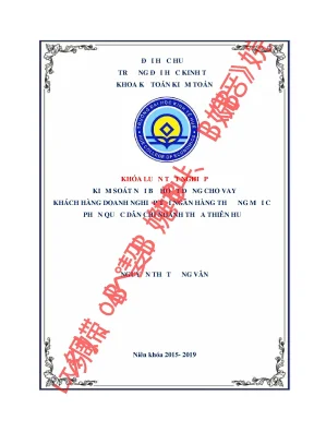 Kiểm soát nội bộ hoạt động cho vay khách hàng doanh nghiệp tại ngân hàng thương mại cổ phần quốc dân chi nhánh thừa thiên huế