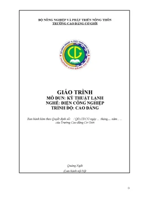 Giáo trình kỹ thuật lạnh nghề điện công nghiệp cao đẳng