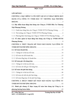 Hoàn thiện kế toán bán hàng tại công ty tnhh đầu tư thương mại phượng hoàng