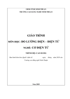 Giáo trình đo lường điện điện tử nghề cơ điện tử trình độ cao đẳng trường cao đẳng nghề ninh thuận