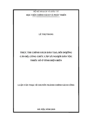Luận văn thạc sĩ thực thi chính sách đào tạo bồi dưỡng cán bộ công chức cấp xã người dân tộc thiểu số ở tỉnh điện biên