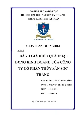 Đánh giá hiệu quả hoạt động kinh doanh của công ty cổ phần thủy sản sóc trăng