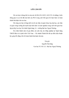 Luận văn thạc sĩ kinh tế hoạt động tín dụng đối với dnnvv tại ngân hàng tm cổ phần đầu tư và phát triển việt nam chi nhánh thành đô thực trạng và giải pháp
