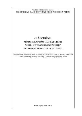 Giáo trình lập báo cáo tài chính nghề kế toán doanh nghiệp trình độ trung cấp cao đẳng