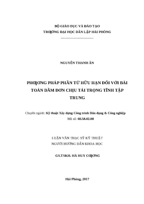 Luận văn hpu phương pháp phần tử hữu hạn đối với bài toán dầm đơn chịu tải trọng tĩnh tập trung