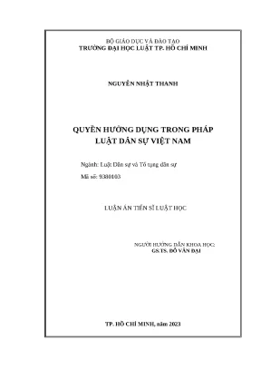 Luận án tiến sĩ quyền hưởng dụng trong pháp luật dân sự việt nam