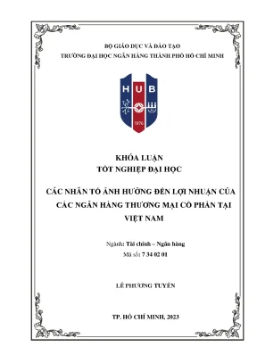 Các nhân tố ảnh hưởng đến lợi nhuận của các ngân hàng thương mại cổ phần tại việt nam