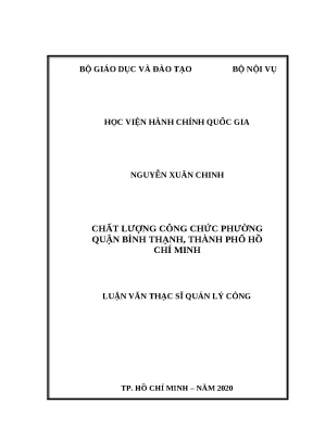 Luận văn thạc sĩ chất lượng công chức phường quận bình thạnh thành phố hồ chí minh