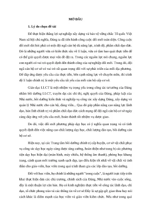 Luận văn ths khgd vận dụng phương pháp nêu vấn đề và sử dụng tình huống trong dạy học lý luận chính trị tại trung tâm bồi dưỡng chính trị huyện vũ thư tỉnh thái bình