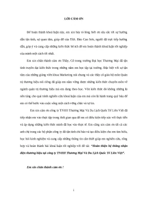 Luận văn tmu hoàn thiện hệ thống nhận diện thương hiệu tại công ty tnhh thương mại và du lịch quốc tế liên việt