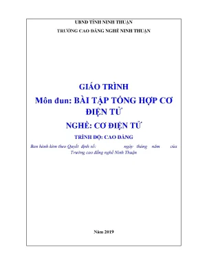 Giáo trình bài tập tổng hợp cơ điện tử nghề cơ điện tử trình độ cao đẳng