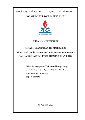 Giải pháp nâng cao chất lượng lực lượng bán hàng của công ty cổ phần 19 5 thanh hóa