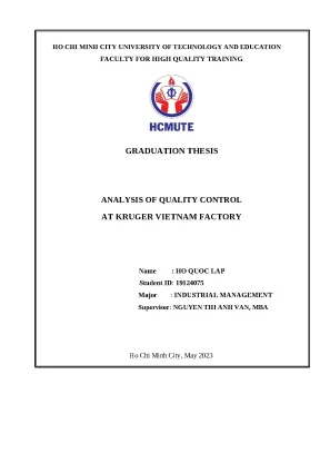 Khóa luận tốt nghiệp analysis of the quality control at kruger vietnam factory