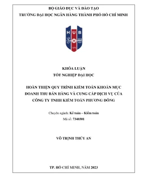 Hoàn thiện quy trình kiểm toán khoản mục doanh thu bán hàng và cung cấp dịch vụ tại công ty tnhh kiểm toán phương đông