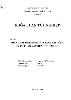 Phân tích tình hình tài chính tại công ty cổ phần xây dựng thiên lan