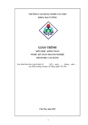 Giáo trình kiểm toán nghề kế toán doanh nghiệp trình độ cao đẳng