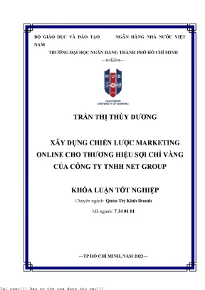 Xây dựng chiến lược marketing online cho thương hiệu sợi chỉ vàng của công ty tnhh net group 2022