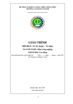 Giáo trình vẽ kỹ thuật vẽ điện nghề điện công nghiệp cao đẳng