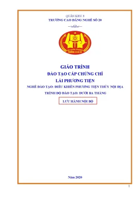 Giáo trình đào tạo cấp chứng chỉ lái phương tiện nghề điều khiển phương tiện thuỷ nội địa