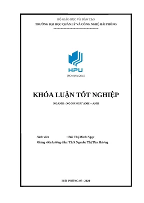Luận văn a study on common grmmatical errors in essays written by third year english major at hai phong technology management university