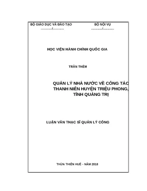 Luận văn thạc sĩ quản lý nhà nước về công tác thanh niên huyện triệu phong tỉnh quảng trị