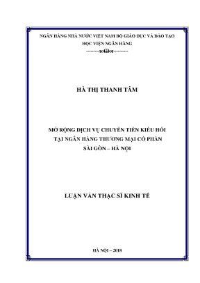 Mở rộng dịch vụ chuyển tiền kiều hối tại ngân hàng thương mại cổ phần sài gòn hà nội
