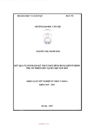 Kết quả tự đánh giá kỳ thị và bất bình đẳng giới ở nhóm phụ nữ nhiễm hiv tại hà nội năm 2022