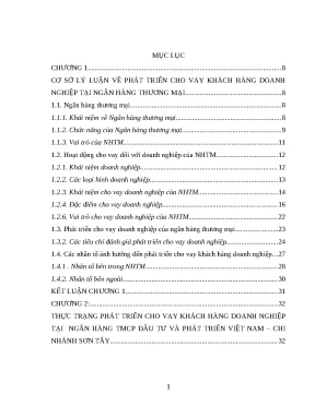 Luận văn thạc sĩ phát triển cho vay khách hàng doanh nghiệp tại chi nhánh dịch vụ sơn tây