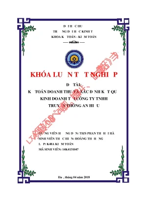 Kế toán doanh thu và xác định kết quả kinh doanh tại công ty tnhh truyền thông an hiếu