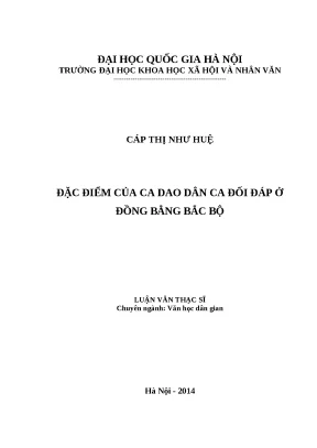 Luận văn thạc sĩ đặc điểm của ca dao dân ca đối đáp ở đồng bằng bắc bộ