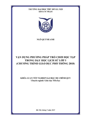 Vận dụng phương pháp trò chơi học tập trong dạy học lịch sử lớp 5 chương trình giáo dục phổ thông 2018