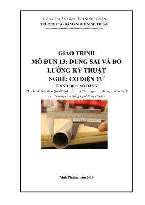 Giáo trình dung sai và đo lường kỹ thuật nghề cơ điện tử trình độ cao đẳng