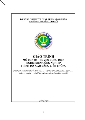 Giáo trình truyền động điện nghề điện công nghiệp cđlt