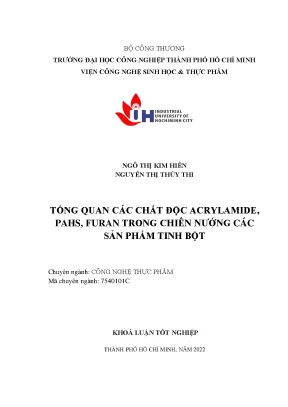 Tổng quan các chất độc acrylamide pahs furan trong chiên nướng các sản phẩm tinh bột
