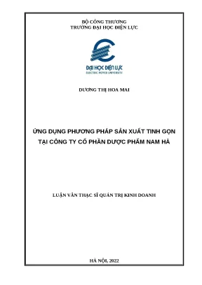 Luận văn thạc sĩ ứng dụng phương pháp sản xuất tinh gọn tại công ty cổ phần dược phẩm nam hà
