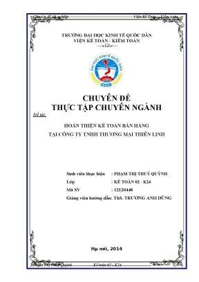 Hoàn thiện kế toán bán hàng tại công ty tnhh thương mại thiên linh