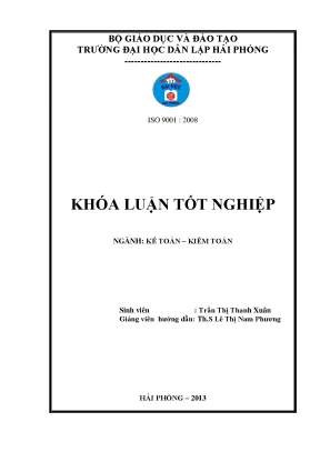 Hoàn thiện tổ chức công tác kế toán vốn bằng tiền tại công ty cổ phần xây dựng và thương mại tuấn hùng