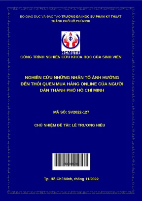 Luận văn thạc sĩ nghiên cứu những nhân tố ảnh hưởng đến thói quen mua hàng online của người dân thành phố hcm
