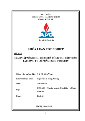 Giải pháp nâng cao hiệu quả công tác đấu thầu tại công ty cổ phần enco industry