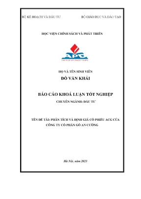 Phân tích và định giá cổ phiếu acg của công ty cổ phần gỗ an cường