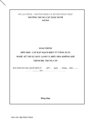 Giáo trình lắp ráp mạch điện tử công suất nghề kỹ thuật máy lạnh và điều hòa không khí trình độ trung cấp