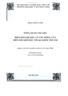 Luận văn biến đổi khí hậu và tác động của biến đổi khí hậu tới sức khỏe trẻ em