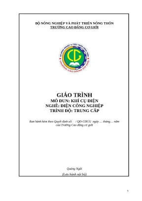 Giáo trình khí cụ điện nghề điện công nghiệp trung cấp