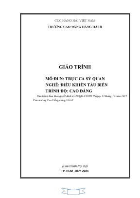 Giáo trình trực ca sỹ quan nghề điều khiển tàu biển trình độ cao đẳng