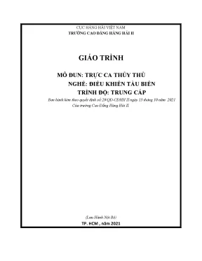 Giáo trình trực ca thủy thủ nghề điều khiển tàu biển trình độ trung cấp
