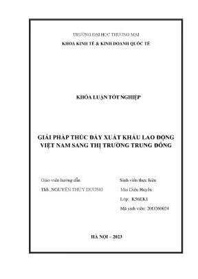 Giải pháp thúc đẩy xuất khẩu lao động việt nam sang thị trường trung đông
