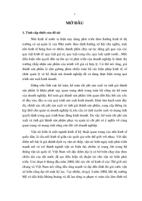 Luận văn thạc sĩ hoàn thiện kế toán chi phí sản xuất và tính giá thành dịch vụ vận tải hàng hoá phục vụ quản trị chi phí trong các doanh nghiệp vận tải biển